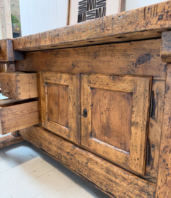 Industrielle Werkbank aus Holz