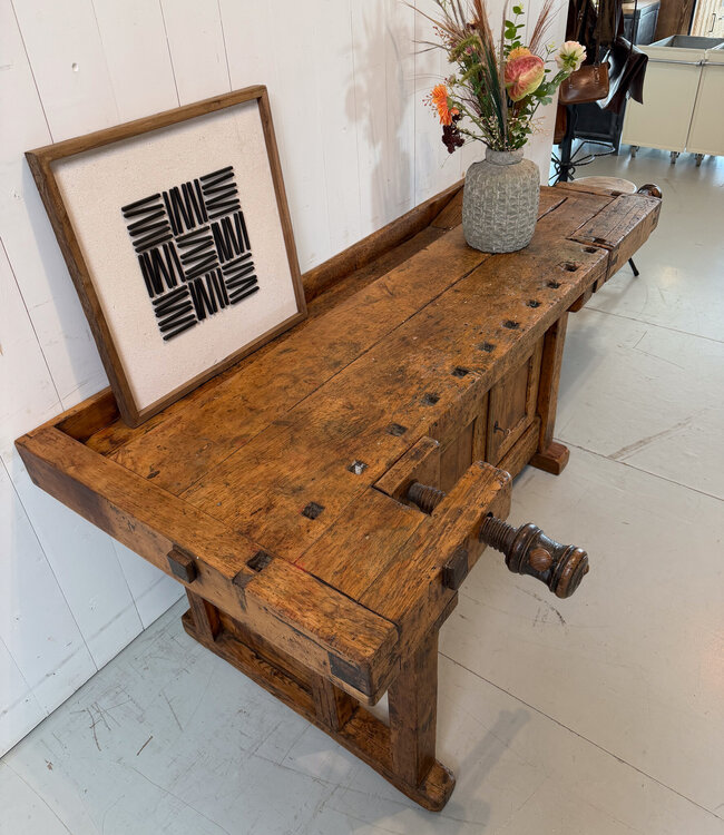 Industrielle Werkbank aus Holz