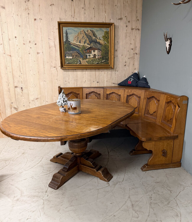 Oostenrijkse Stube set | Eethoek eiken rondzit