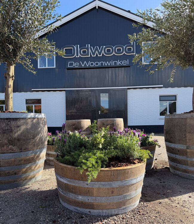 Whiskyvat bloembak | Houten plantenbak / mini vijver