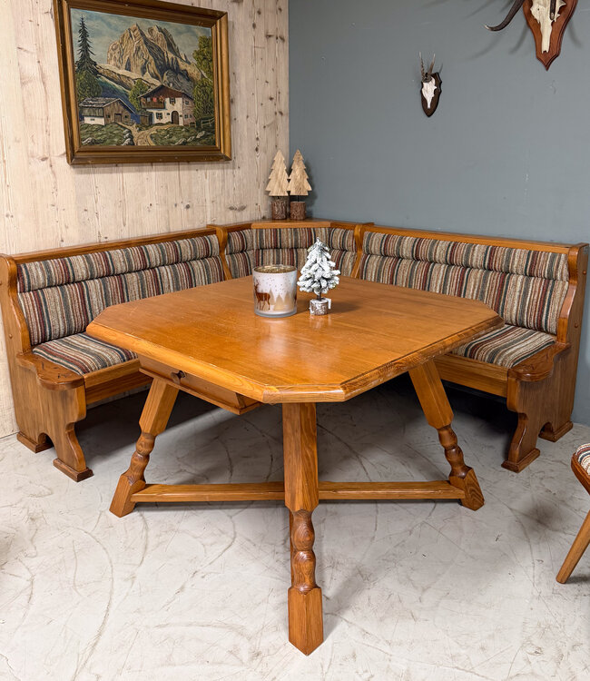 Oostenrijkse Stube eethoek | Hoekbank met tafel en stoelen