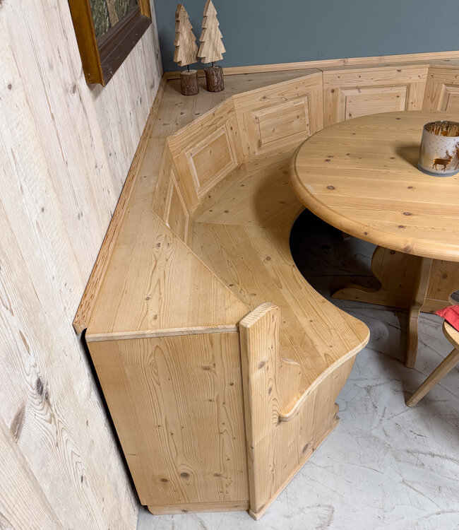 Ronde Alpen zithoek | Oostenrijkse eethoek | Ronde bank + tafel en stoelen