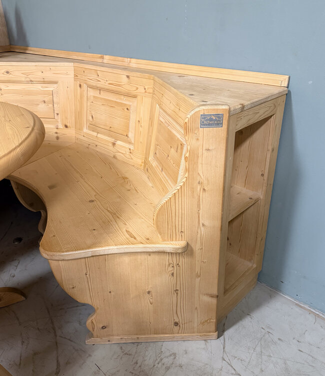 Ronde Alpen zithoek | Oostenrijkse eethoek | Ronde bank + tafel en stoelen