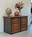 Vintage-Sideboard aus Holz und Stahl mit Schubladen