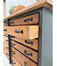 Vintage-Sideboard aus Holz und Stahl mit Schubladen