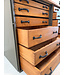 Vintage dressoir hout en staal met lades