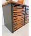 Vintage wood and steel sideboard with drawers