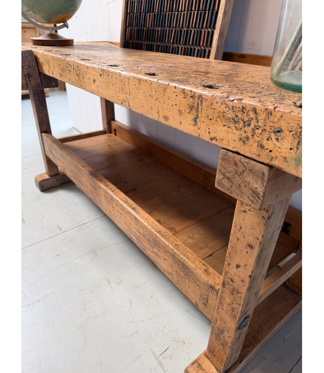 Vintage houten werkbank