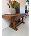 Vintage houten werkbank met lades