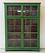 Vintage grüner Vitrinenschrank aus Holz