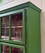 Vintage grüner Vitrinenschrank aus Holz