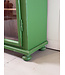 Vintage grüner Vitrinenschrank aus Holz