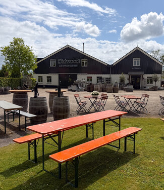 oldwood Oranje biertafel met banken | Bierset | Bierbank