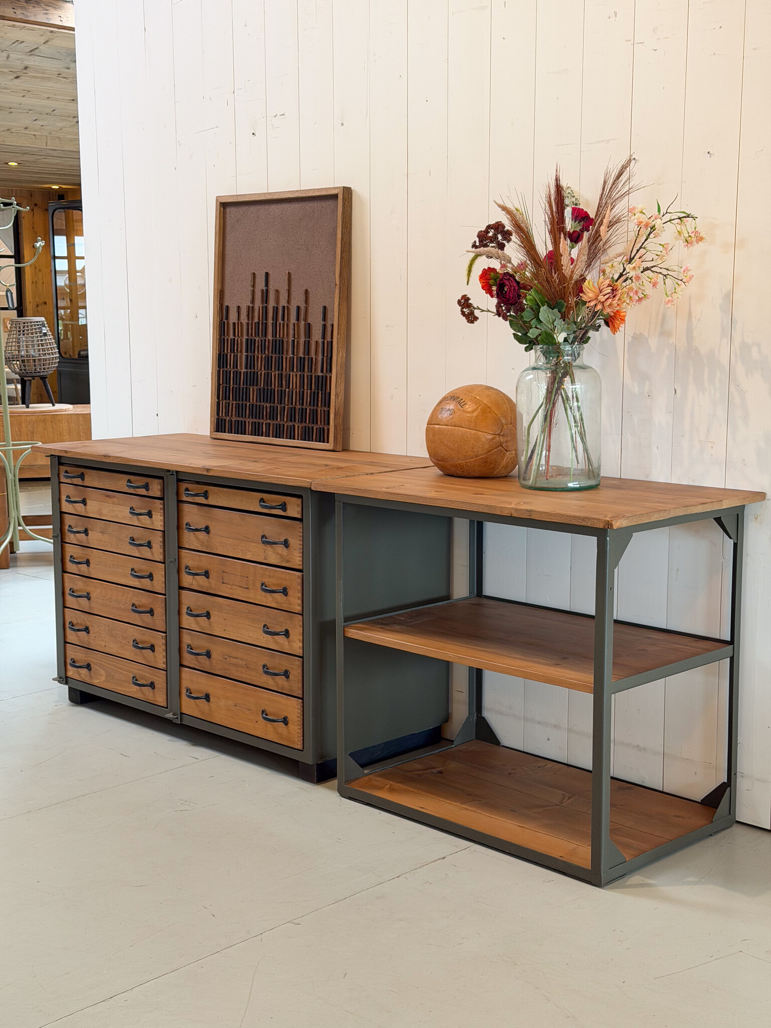 Vintage sideboard with wooden drawers - Chest of drawers - Wall unit ...