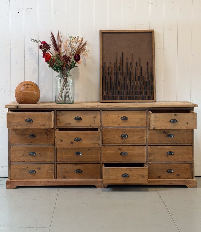 Vintage wooden sideboard with drawers