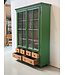 Green rustic wooden china cabinet