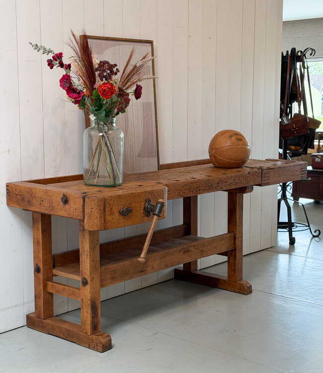 Vintage houten werkbank