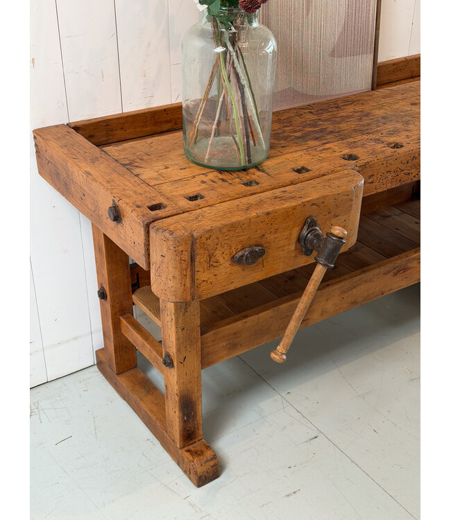 Vintage houten werkbank