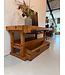 Vintage houten werkbank met lades