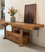 Vintage wooden workbench with drawers