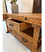 Vintage wooden workbench with drawers