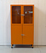 Vintage oranje apothekerskast / medicijnkast