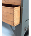 Vintage wood and steel workbench with drawers