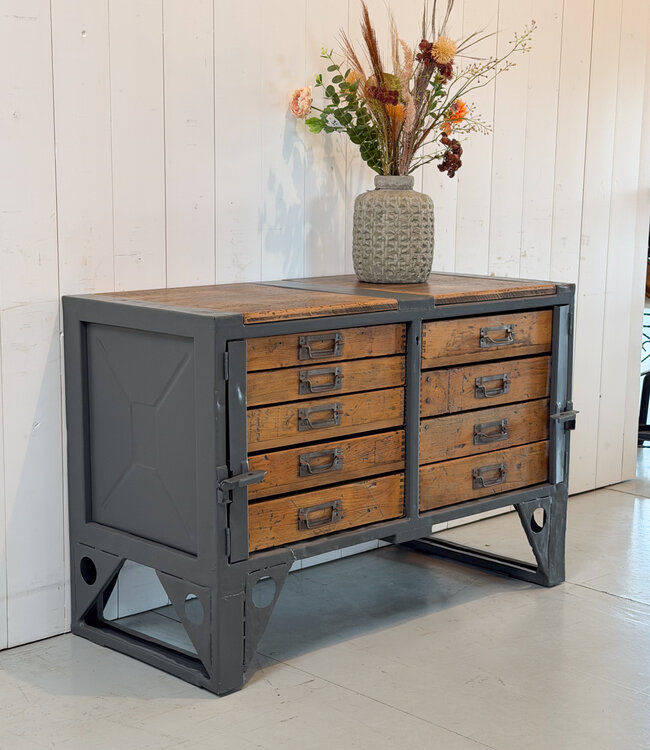 Vintage workbench with drawers