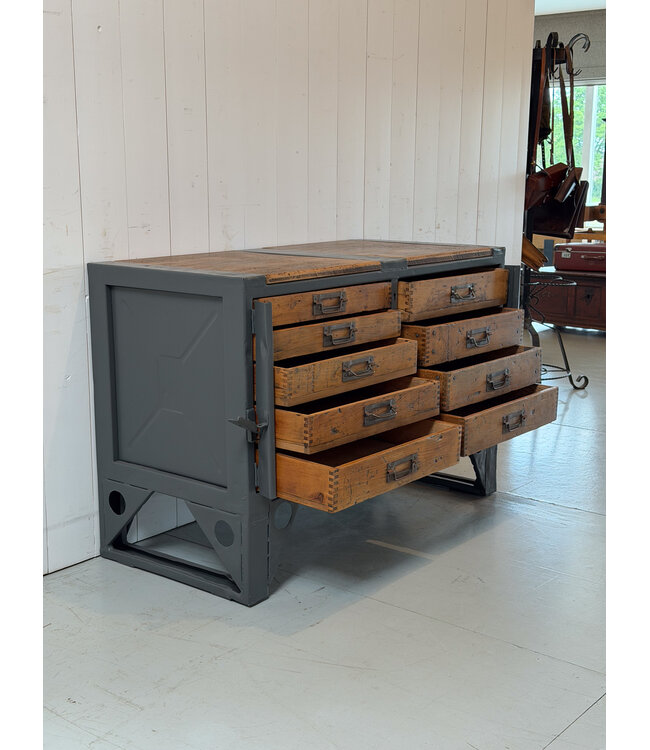Vintage workbench with drawers