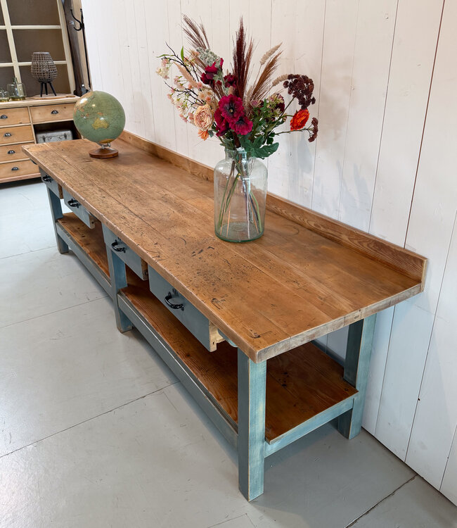 Unique vintage sideboard 300 cm with drawers