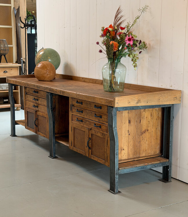 Industrial sideboard / workbench wood and steel