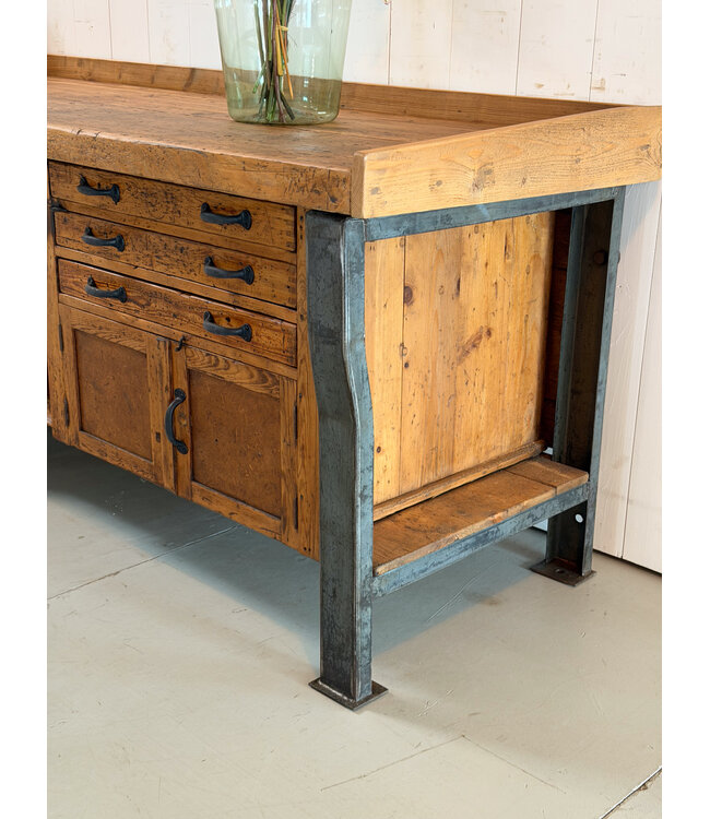 Industrial sideboard / workbench wood and steel