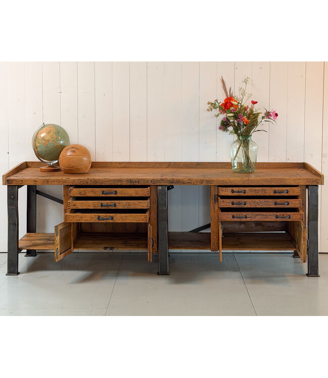 Industrial sideboard / workbench wood and steel