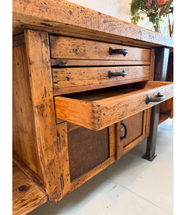 Industrial sideboard / workbench wood and steel
