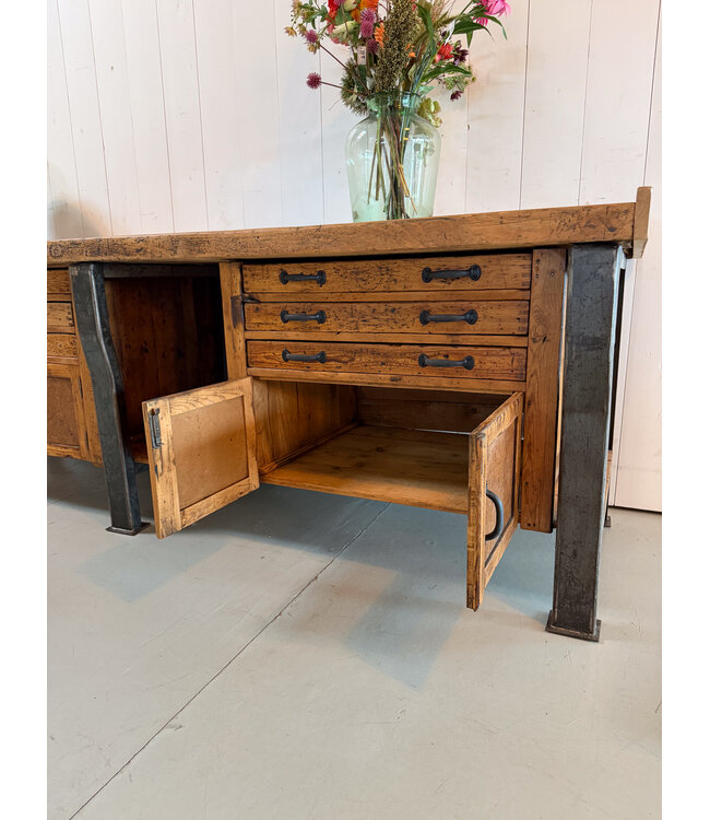 Industrial sideboard / workbench wood and steel