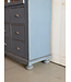 Vintage grey buffet cabinet with old glass | Display cabinet