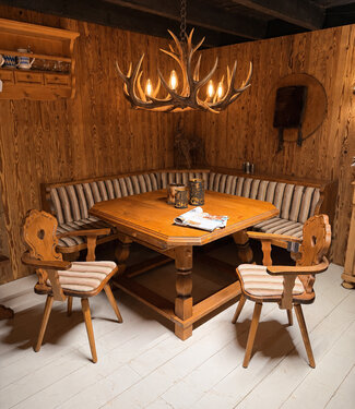 Oldwood Stube set | Hoekbank met tafel en stoelen | Oostenrijkse zithoek