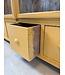 Yellow vintage wooden display cabinet