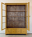 Gele vintage vitrinekast hout