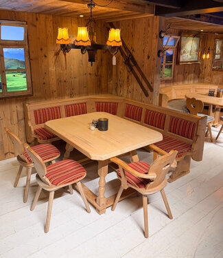 Oldwood Oostenrijkse zithoek | Hoekbank met tafel en 3 stoelen