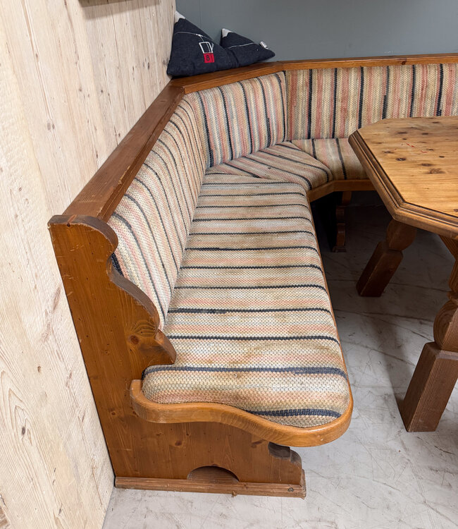 Vintage Alpen Stube set | Austrian seating area with table and chairs