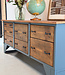 Vintage wood and steel sideboard with drawers