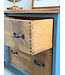 Vintage wood and steel sideboard with drawers
