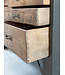 Vintage-Werkbank aus Holz und Stahl mit Schubladen