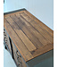 Vintage wood and steel workbench with drawers