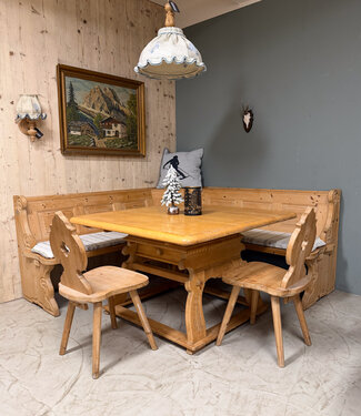 Oldwood Oostenrijkse zithoek | Stube eethoek | Vintage hoekbank