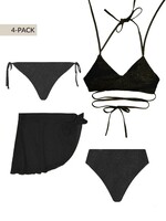 Unique The Label Kyana Bikini 4PACK Black