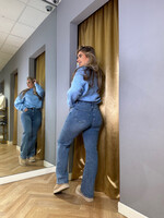 Stretchy Wide Leg Jeans Blue