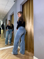 Queen Hearts Wide Leg Jeans Blauw | Sofia