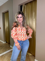 Blouse met V-hals Oranje | Vera